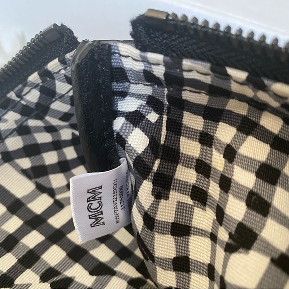 MCM Liz Pochette Black Grey Visetos Logo Monogram Print - Picture 10 of 16